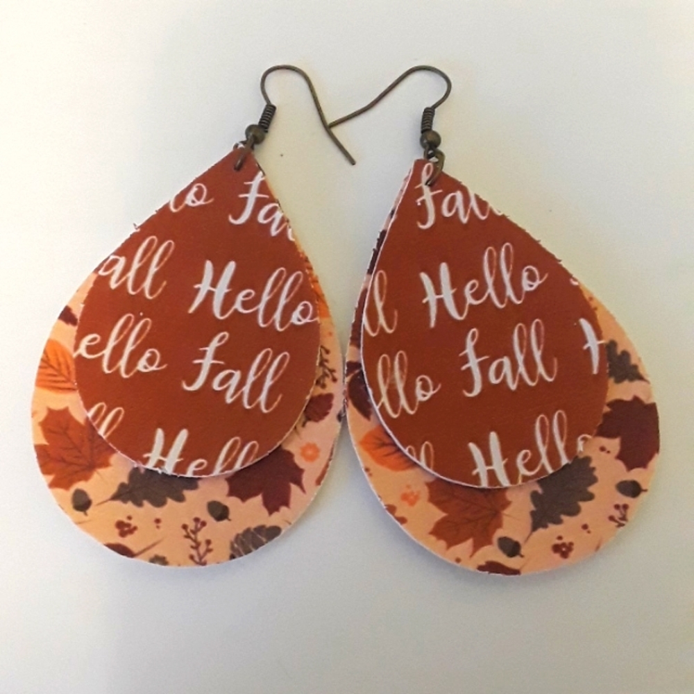 Hello fall teardrop earrings